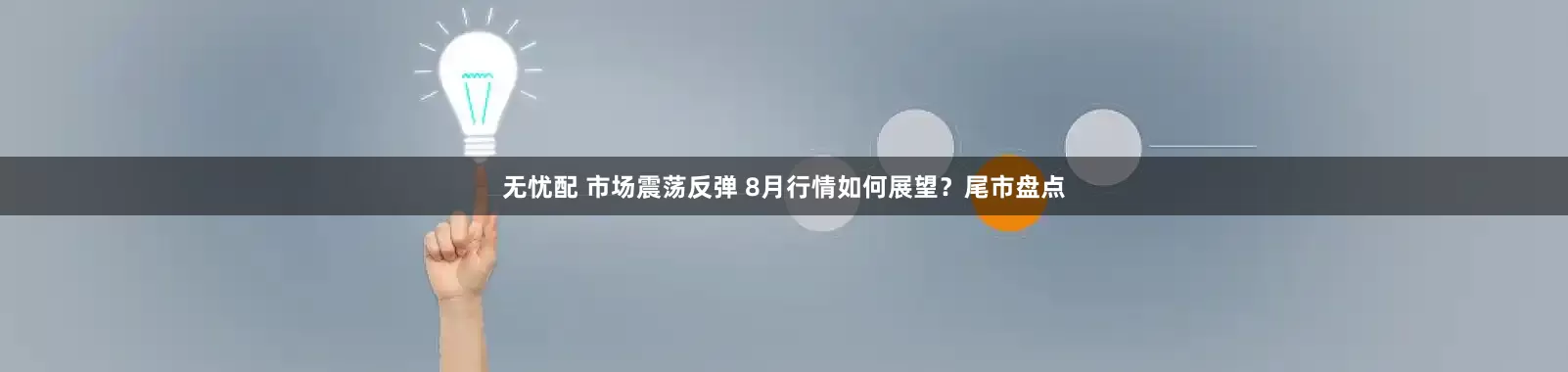 无忧配 市场震荡反弹 8月行情如何展望？尾市盘点